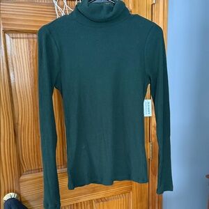 Old Navy Dark Green Ribbed Turtleneck Top